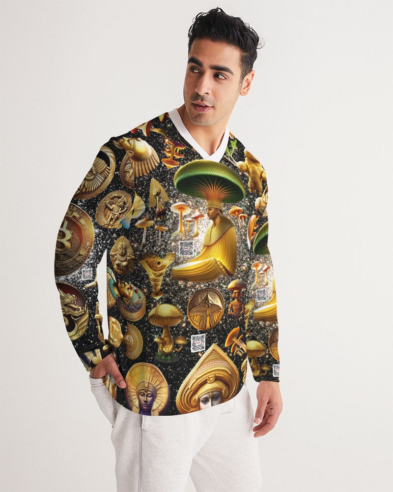 Illustration Abstrak Men's All-Over Print Long Sleeve Sports Jersey