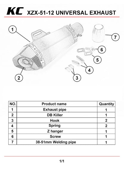 51mm Inlet Universal Motorcycle for Yoshimura Exhaust Muffler FZ1 R6 R15 R3 ZX6R ZX10 Z900 1000 CBR1000 GSXR1000 650 K7 K8 K11