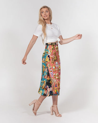 Womens Abstrak Women's All-Over Print A-Line Midi Skirt