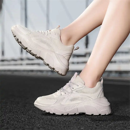 High Platform Number 38 Women's White Sneakers 2024 Vulcanize Skate Shoes For Children White Trainers Woman Sports Shose