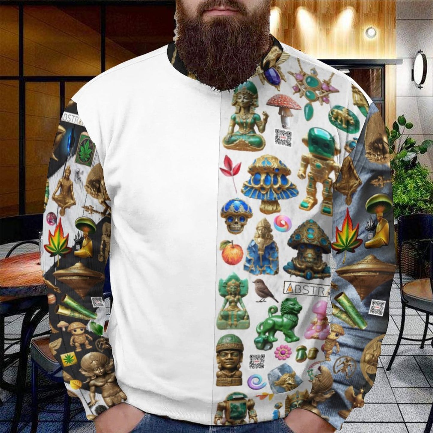 250gsm Round Neck Men's Sweatshirt 4T35 (All-Over Printing)