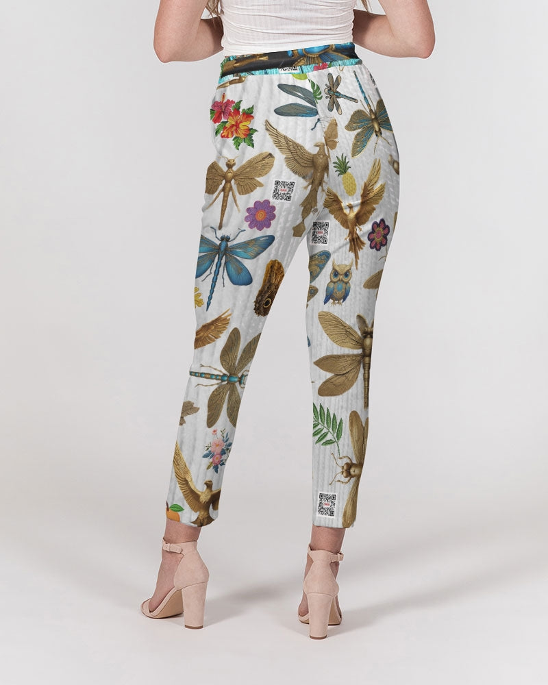 Abstrak dragonfly Women's All-Over Print Belted Tapered Pants