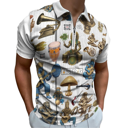 Men's Short Sleeve POLO Shirt with Zipper B470 (All-Over Printing)