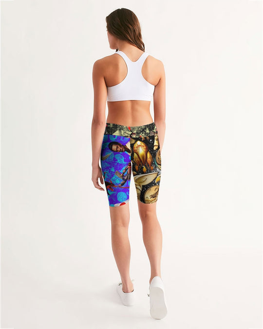 Trendy Abstrak Pattern Women's All-Over Print Mid-Rise Bike Shorts