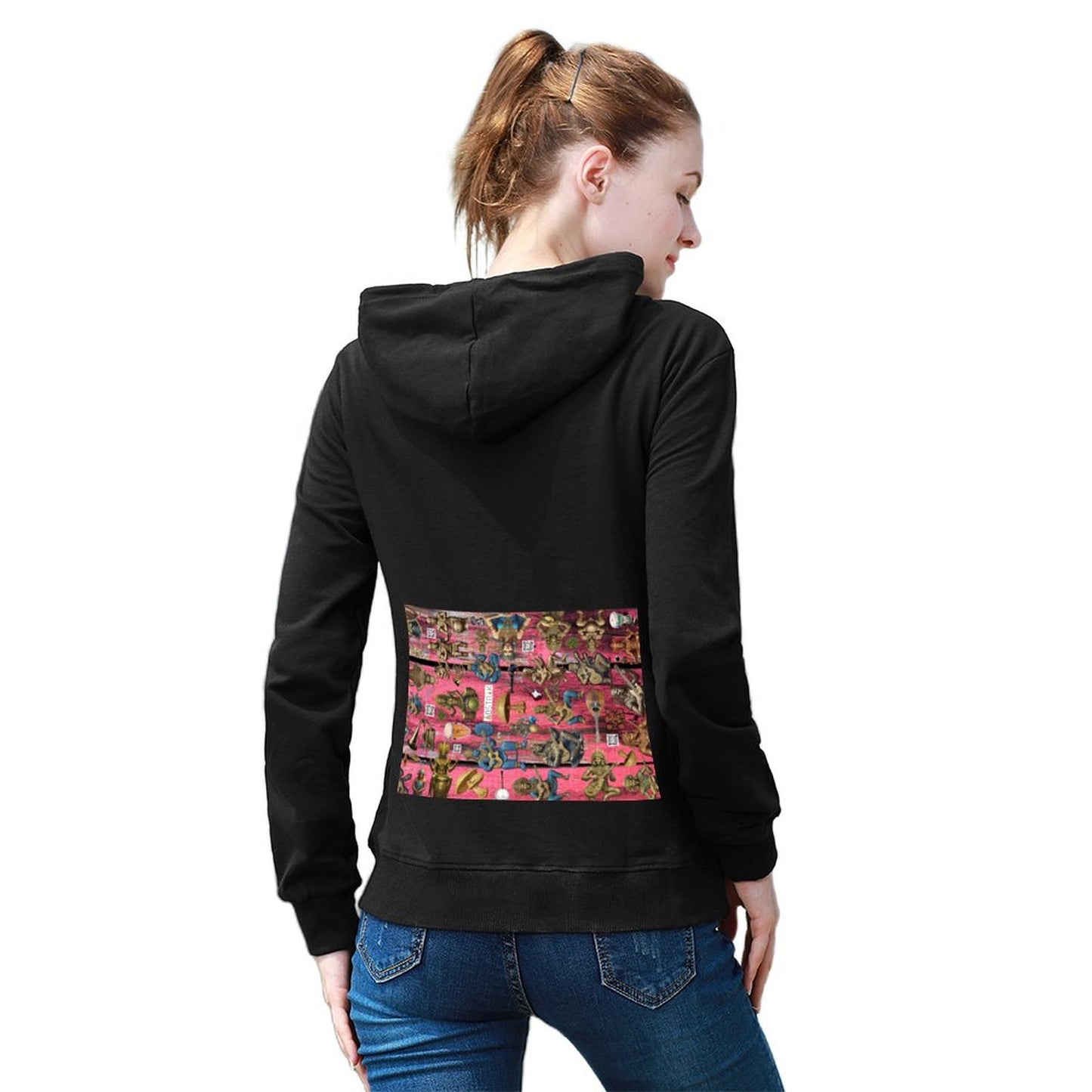 DTG 255gsm Women's Hoodie with Pocket (Dual-sided Printing)