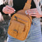 Khaki Vintage Zipper Multi Pockets Sling Bag