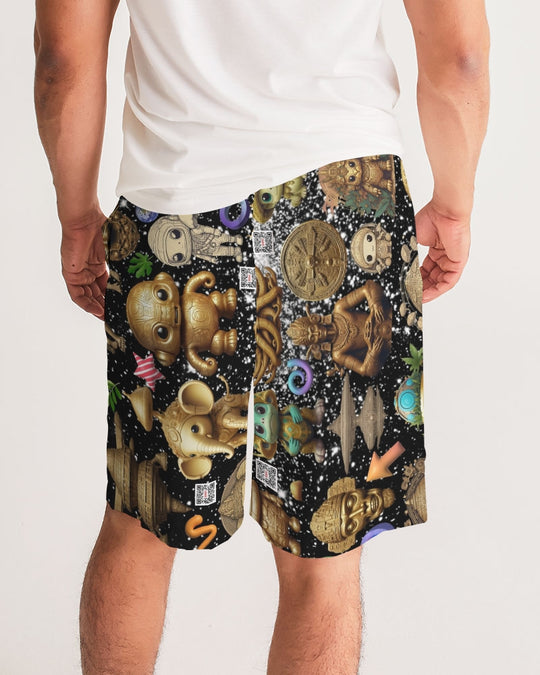 Elephant Collection Men's All-Over Print Jogger Shorts