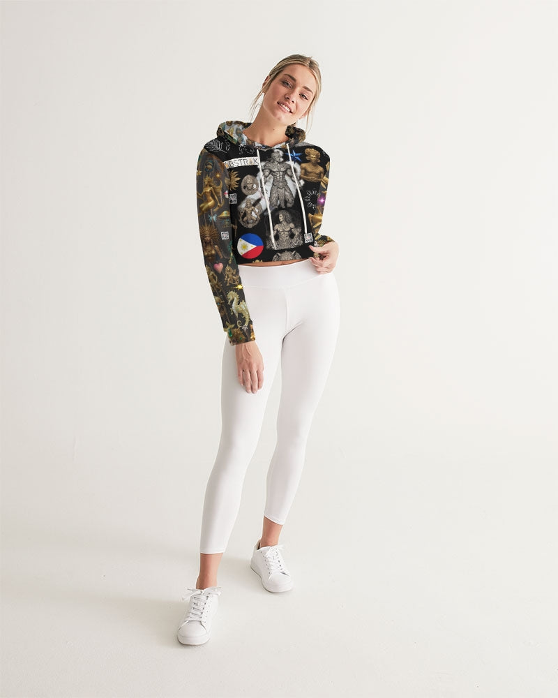 IMG_0540 Women's All-Over Print Cropped Hoodie