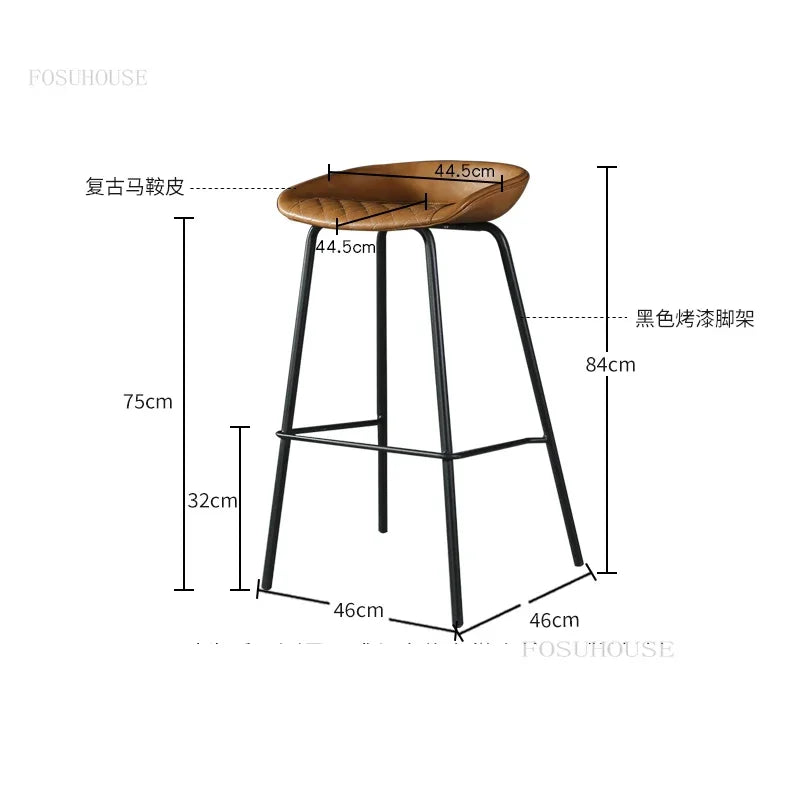 American Front Desk Kitchen Counter Bar Chairs Retro Living Room Restaurant Bar Stools Light Luxury Hotel Household High Chair