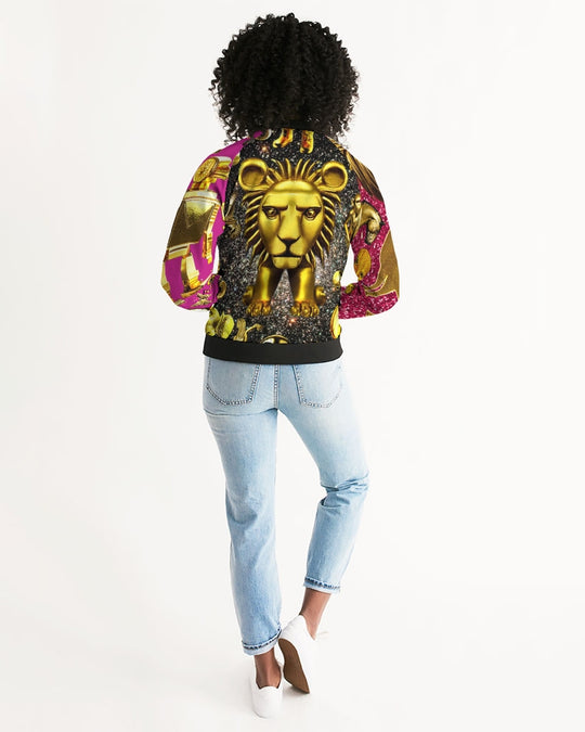 Robotic Abstrak Women's All-Over Print Bomber Jacket