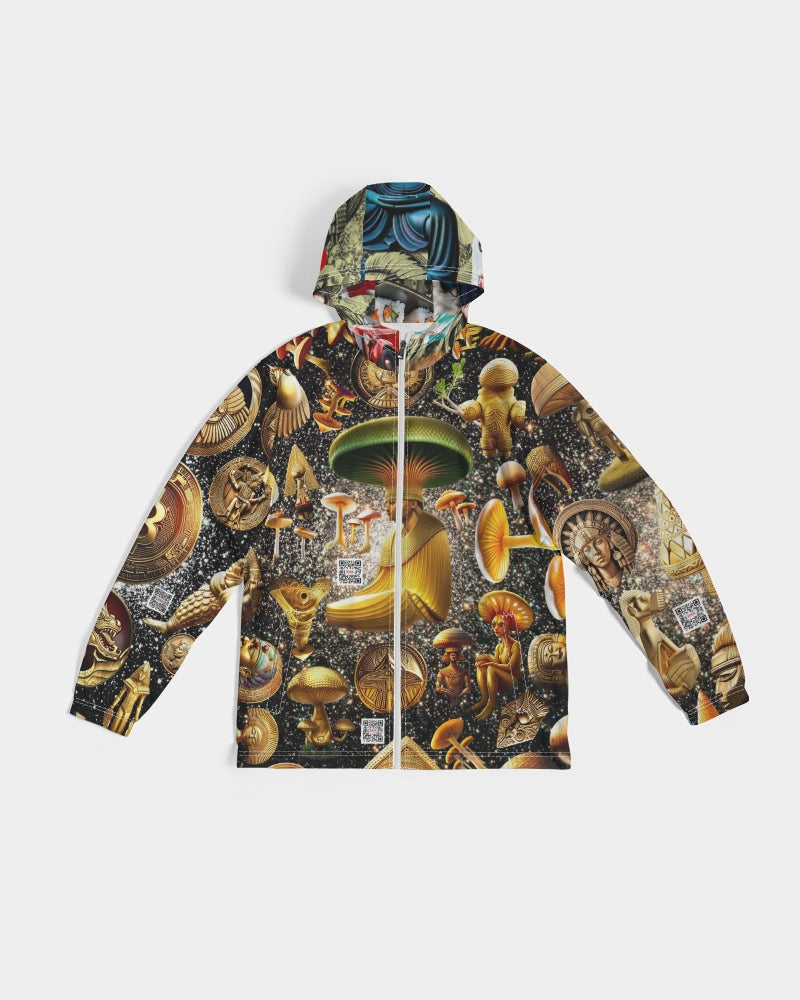 Illustration Abstrak Men's All-Over Print Windbreaker