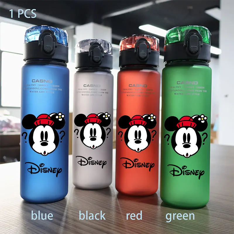 Disney 560ml Water Cup Mickey Mouse Drinking Water Bottle Outdoor Capacity Sports Children Portable Plastic Bottle