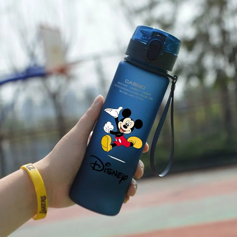 Disney 560ml Water Cup Mickey Mouse Drinking Water Bottle Outdoor Capacity Sports Children Portable Plastic Bottle