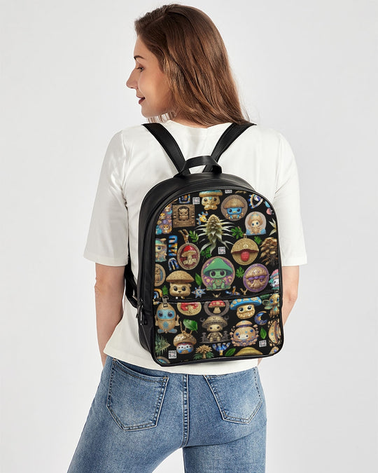 Mushroom Abstak Collection Classic Faux Leather Backpack