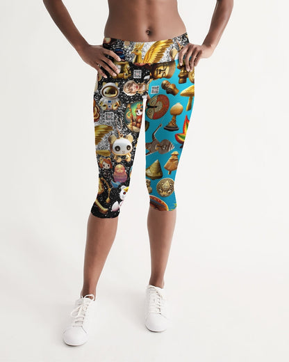 Womens Abstrak Women's All-Over Print Mid-Rise Capri