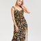 4 Annunaki Abstrak Collection Women's All-Over Print Tie Strap Split Dress