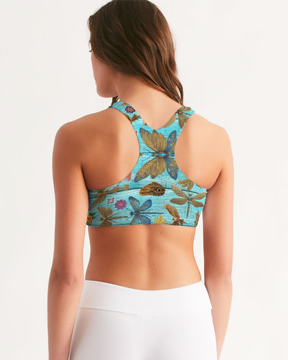 Abstrak dragonfly Women's All-Over Print Seamless Sports Bra