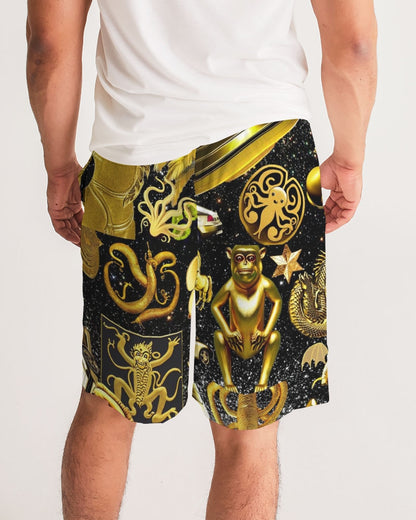 Outer Space Abstrak Men's All-Over Print Jogger Shorts