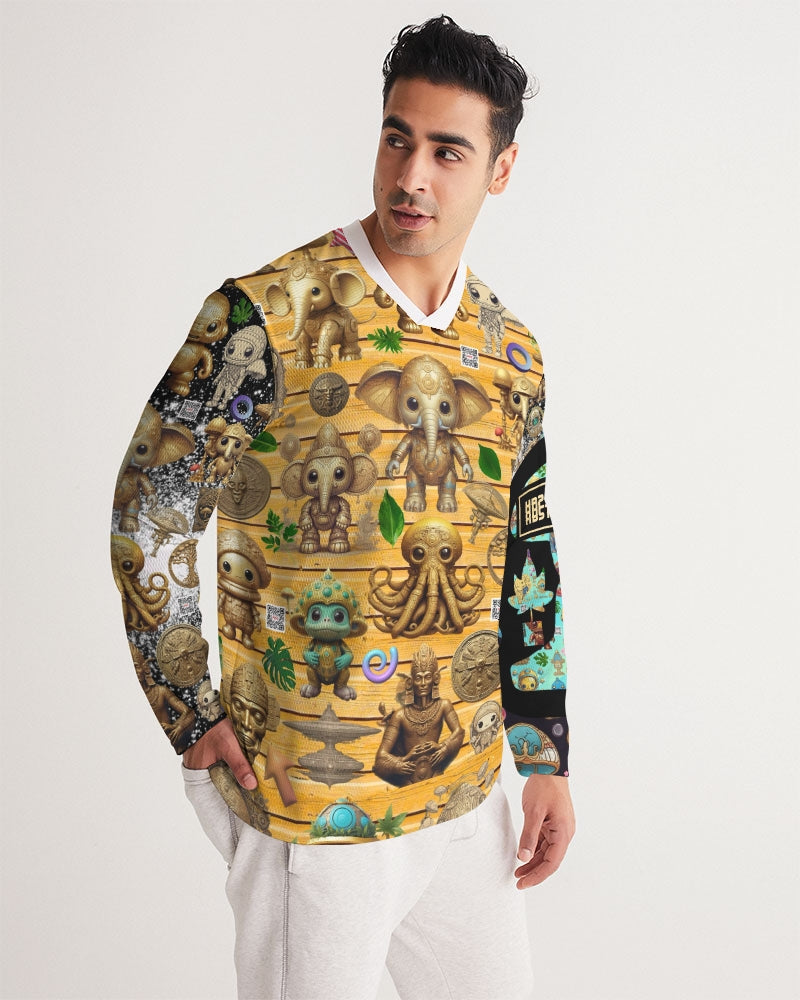 Elephant Collection Men's All-Over Print Long Sleeve Sports Jersey