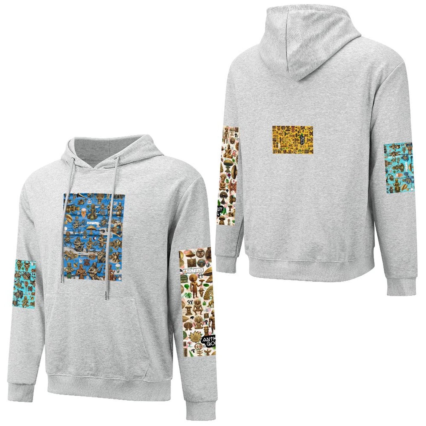 DTF 250gsm Cotton Men's Hoodie with Pocket (Dual-sided+Sleeve Printing)