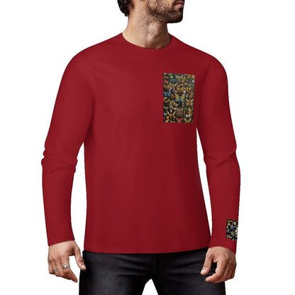 DTF 160gsm Cotton Men's Long Sleeve T-shirt (Front+Sleeve Printing)