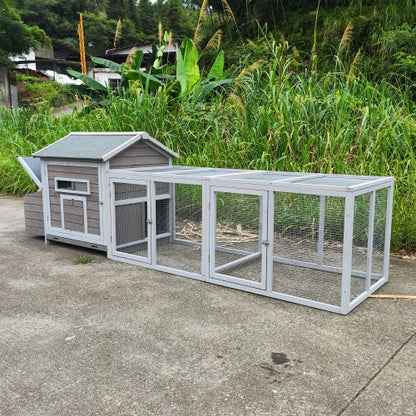 118 Inch Wooden Chicken Coop Outdoor Hen Coop Poultry Cage