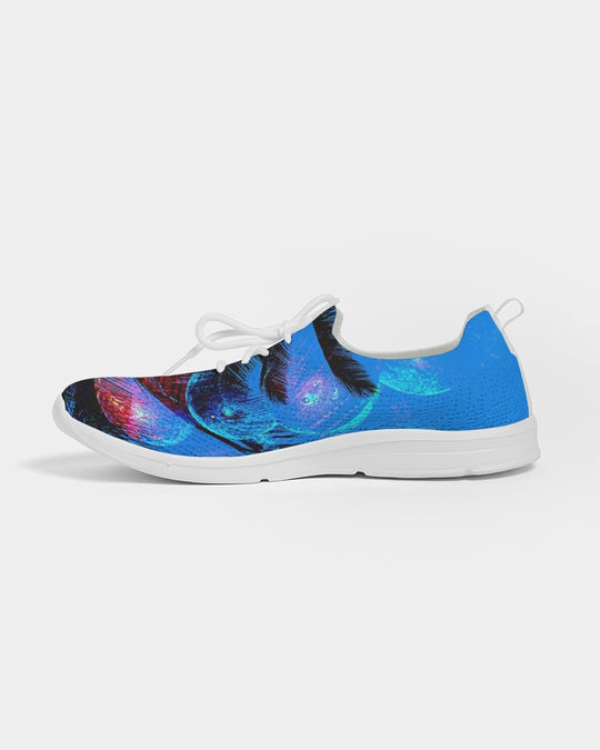 Obsidian Dreamscape Abstract Design Men's Lace Up Flyknit Shoe