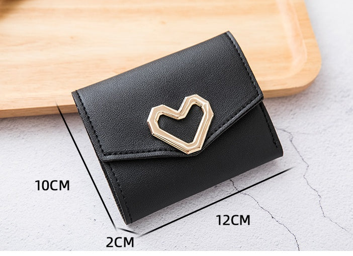 New Wallet Short Style Cross Section Youth Tri-fold Wallet Business Multi-card Zipper Coin Purse Wallet Card Holder