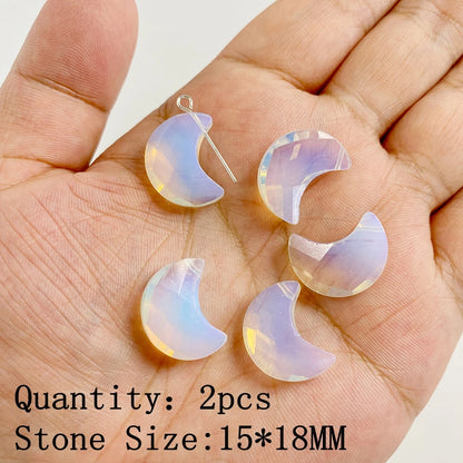 2pcs White Opal Pendants Charms Water Drop Heart Round Square Shape Pendant for Jewelry Making Diy Bracelet Necklace Earrings