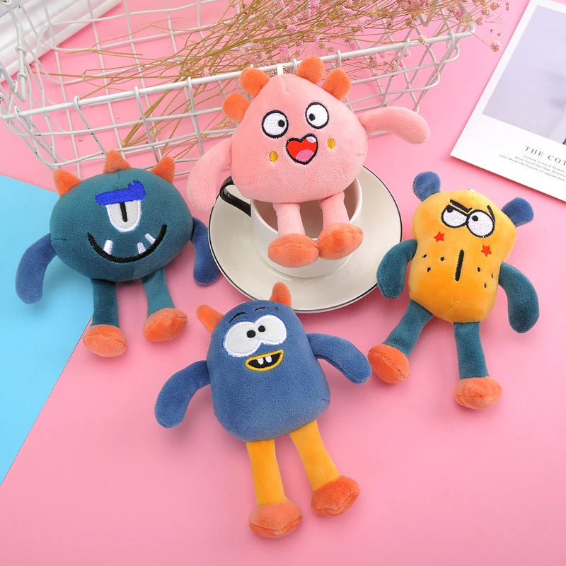 15cm Plush Toys Ugly Keychain  Pendant Doll Child Cartoon Anim Decoration Lovely Gift Monster Accessories New Style  Soft Fluff