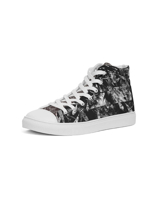 Saddle Serenade Abstract Design Women's Hightop Canvas Shoe