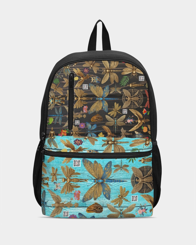 Abstrak dragonfly Duo-Zip Front Canvas Backpack