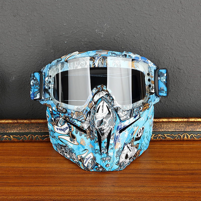 Motorcycle Cycling Windproof Goggles Glasses Face Mask