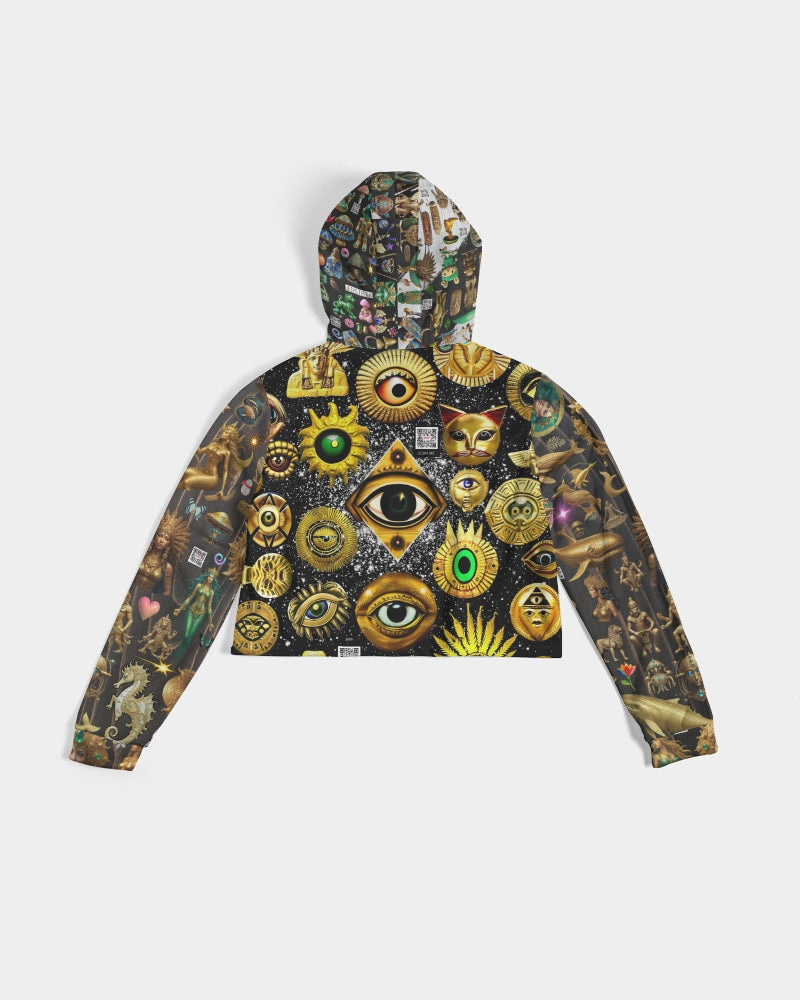 IMG_0540 Women's All-Over Print Cropped Hoodie