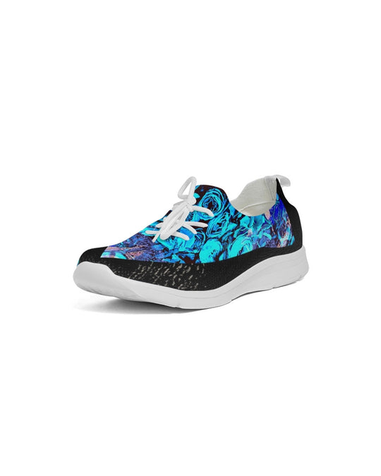 Greyscale Abstract Design Men's Lace Up Flyknit Shoe