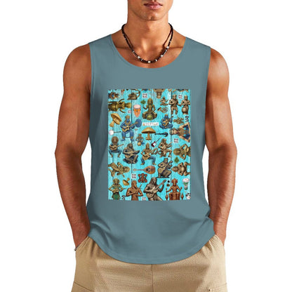 DTF 160gsm Men's Cotton Tank Top BX (Front Printing)