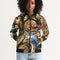 Trendy Abstrak Pattern Women's All-Over Print Bomber Jacket