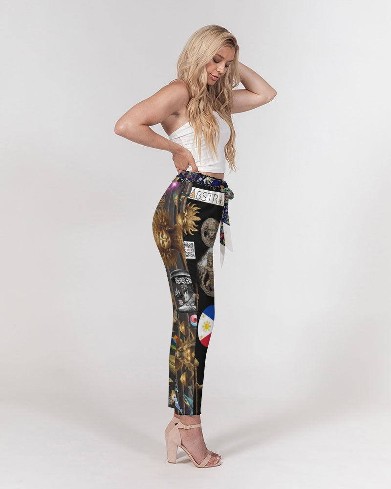 IMG_0540 Women's All-Over Print Belted Tapered Pants