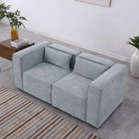 Modular Sofa BEIGE Chenille Fabric, Simple And Grand, The Seat And Back Is Very Soft. This Is Also A KNOCK DOWN Sofa