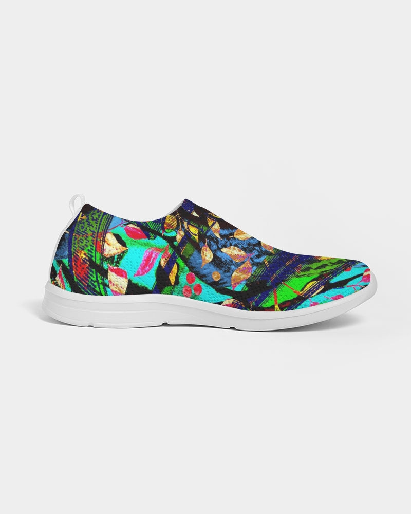 Obsidian Dreamscape Abstract Design Women's Slip-On Flyknit Shoe