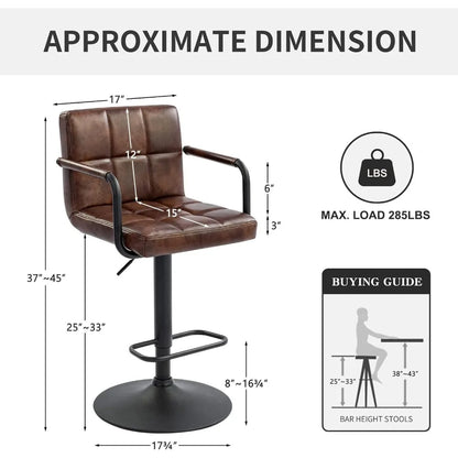 30" Faux Leather Upholstered Bar Stool, Adjustable Counter Stools Bar Chairs Modern Design Swivel Barstools Hydraulic Stools