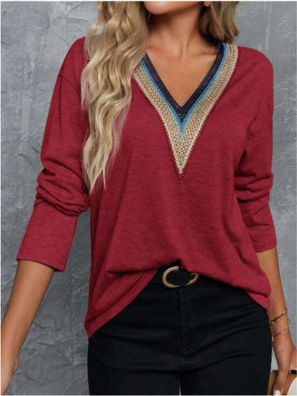 V-Neck Long Sleeve T-Shirt