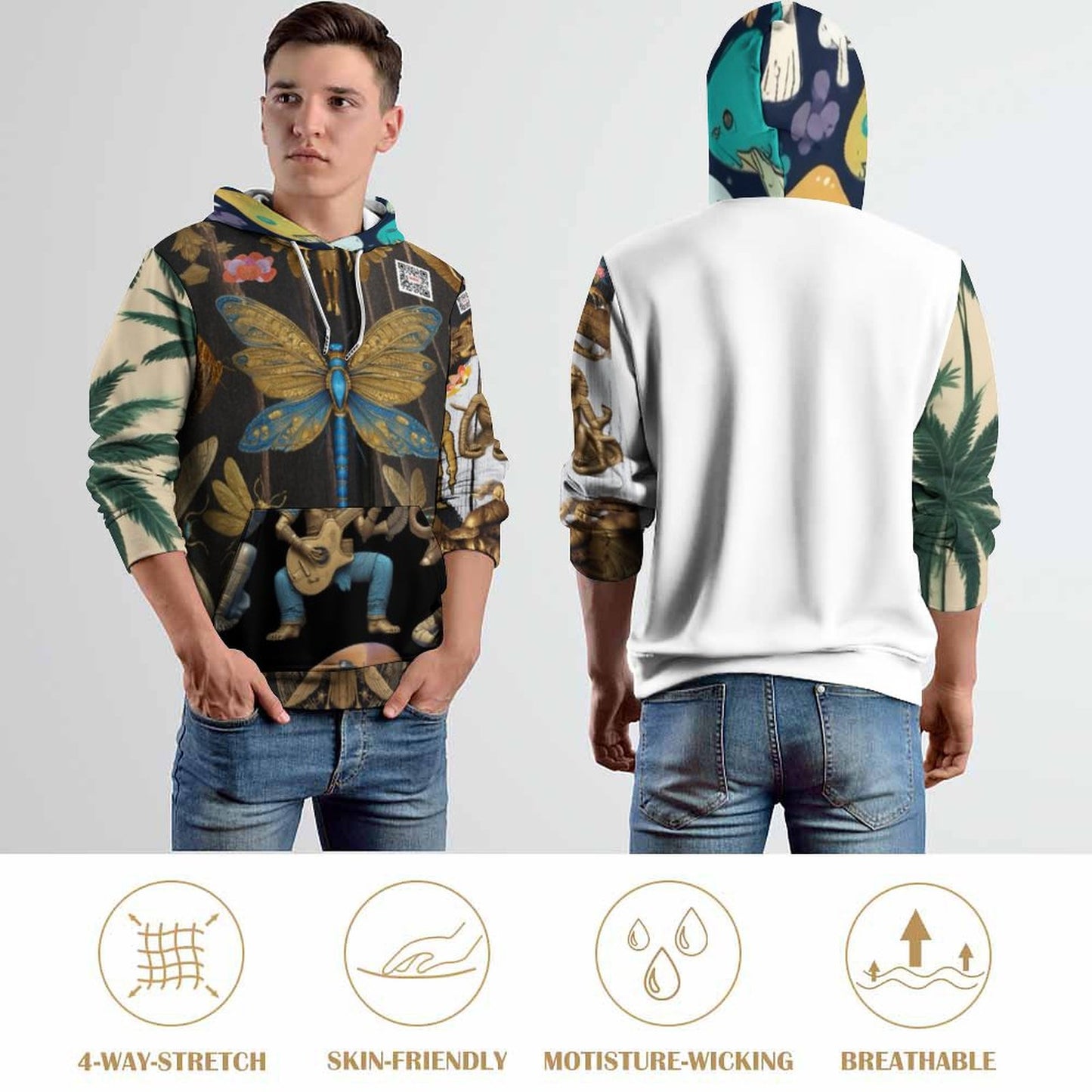 230gsm Printed Hoodie for Men (All-Over Printing)