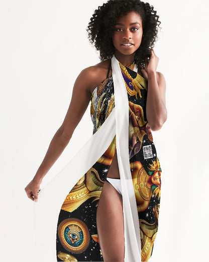 Eye and Face Abstrak All-Over Print Swim Cover Up