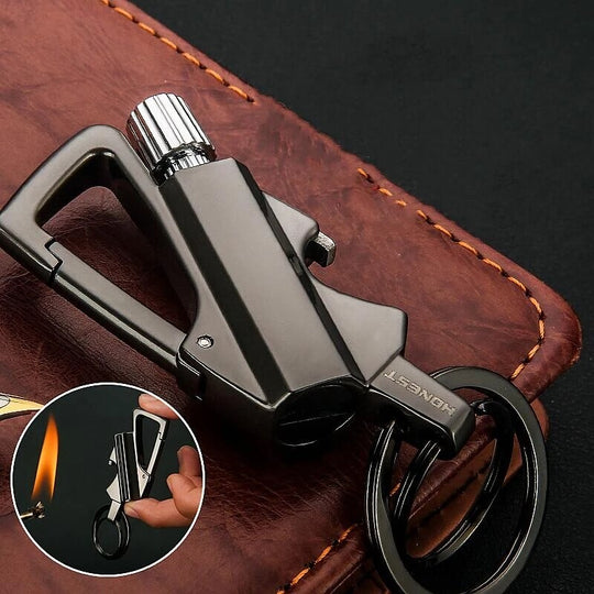 Portable Keychain Bottle Opener Metal Lighter