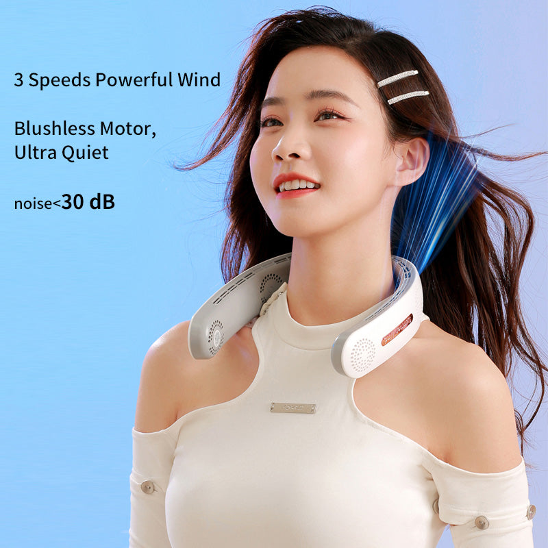 Neck Fan Electric Wireless Rechargeable Cooling USB Mute Fans