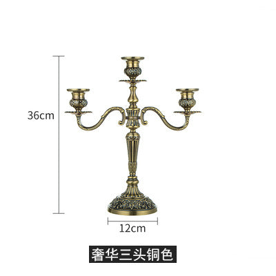 Metal Candlestick 3 Arms Tall Candle Holder Candelabra Candle Stand