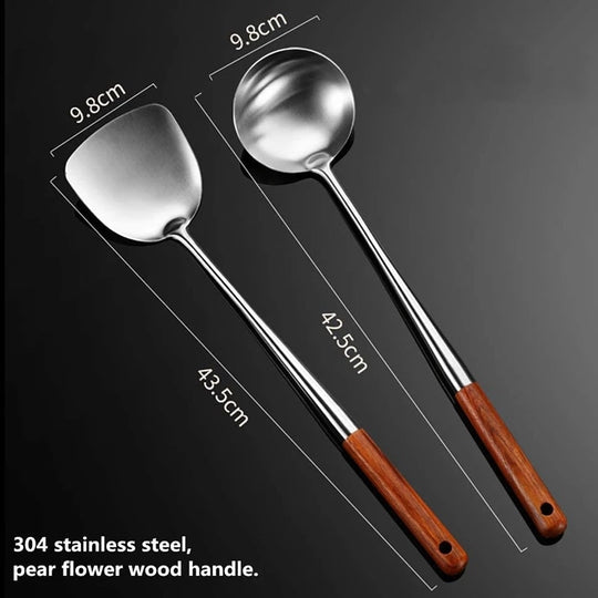 Kitchen Utensils Wok Spatula Iron and Ladle Tool Set