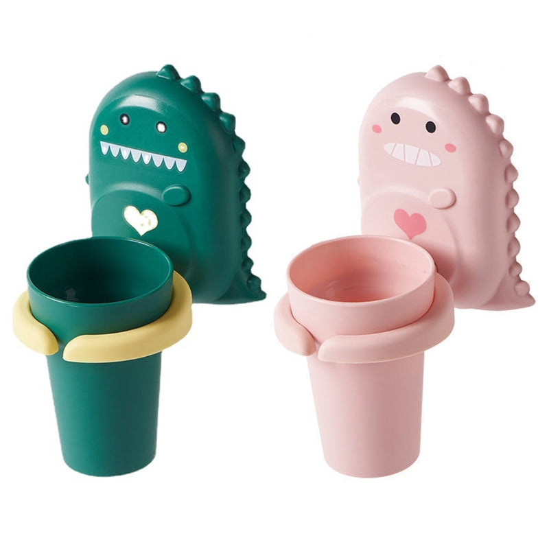 Cartoon Dinosaur Toothbrush Cup Holder Set