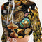 Nature Abstrak Women's All-Over Print Cropped Windbreaker